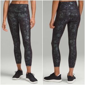 Lululemon Wunder Under High-Rise Tight in Logo Flourish Black Iridescent Foil